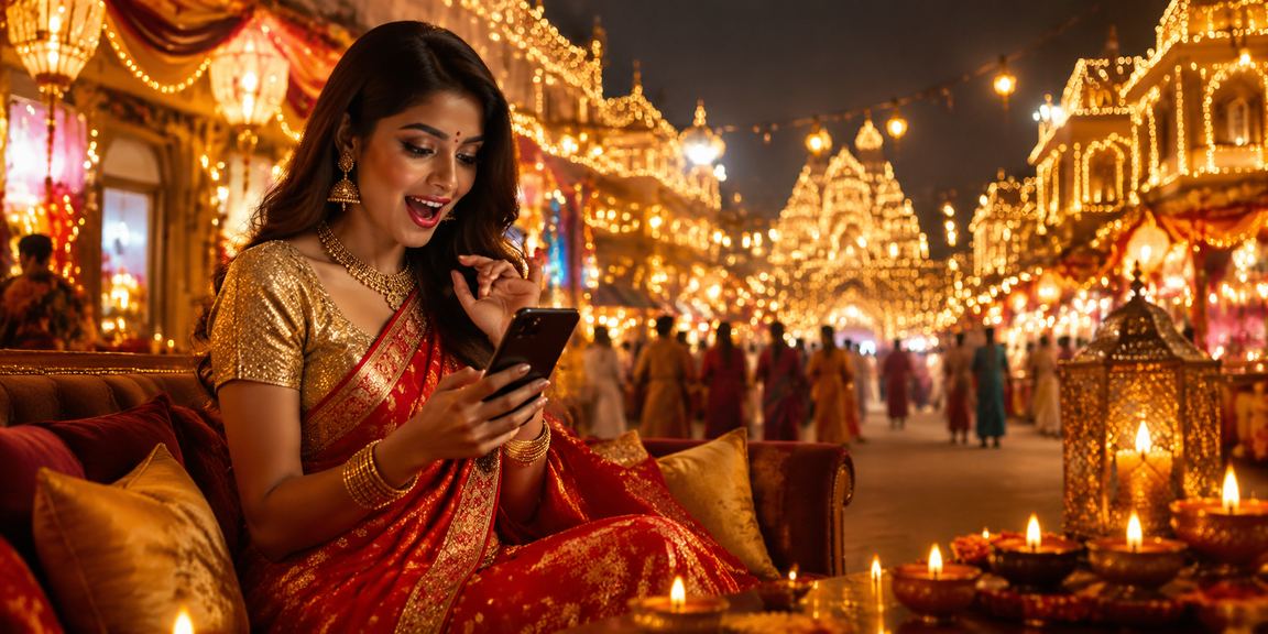 Colorful Indian festival with festive decoration and traditional dress